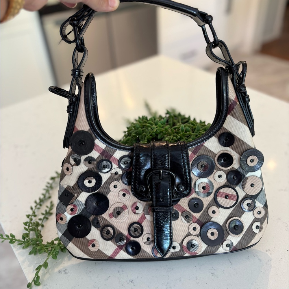 Burberry Black and White Shoulder Bag with Playful Pattern